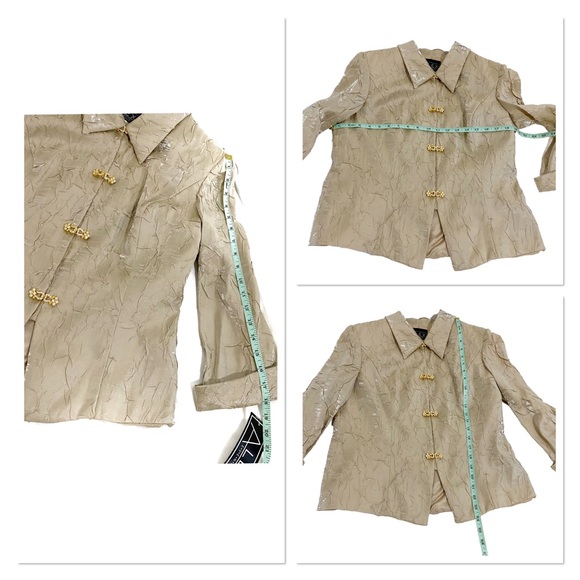 Alex Evenings Vintage Champagne 2 Piece Skirt & Jacket Set, Plus Size 14 - Picture 9 of 14